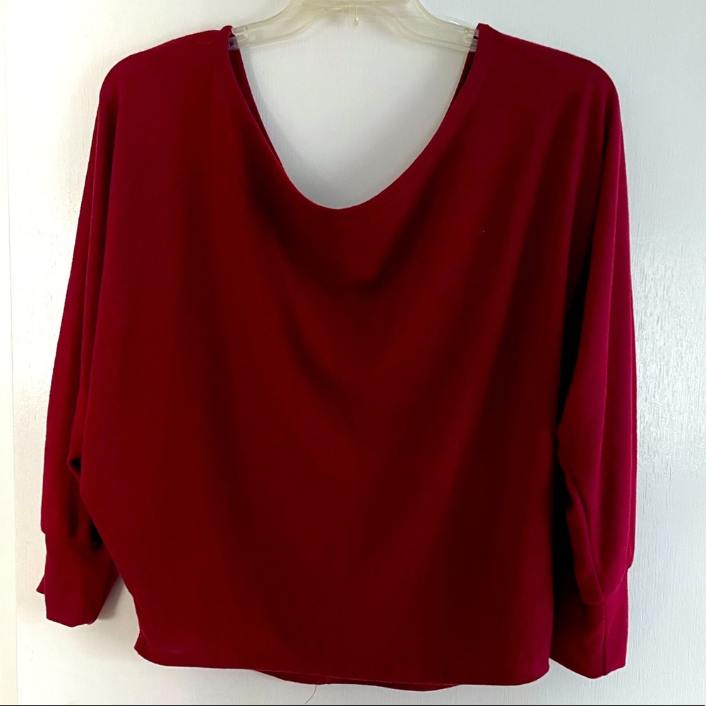 Deep red slouchy top
